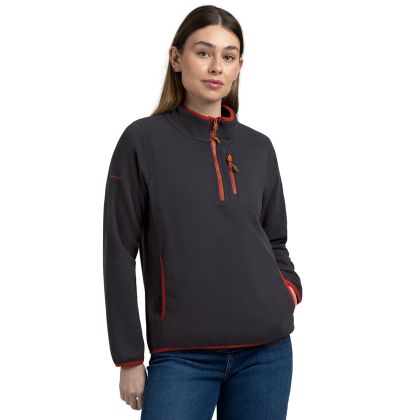 Womens Fleece Tister In Dark Flint, Front view on mannequin