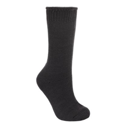 Togged Adults' Tube Socks in Black, Angled view of footwear