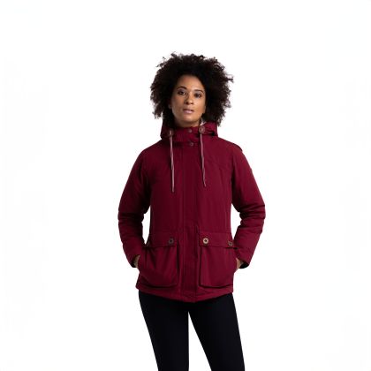 Women s Waterproof Jacket TP50 Token in Red, Front view on mannequin
