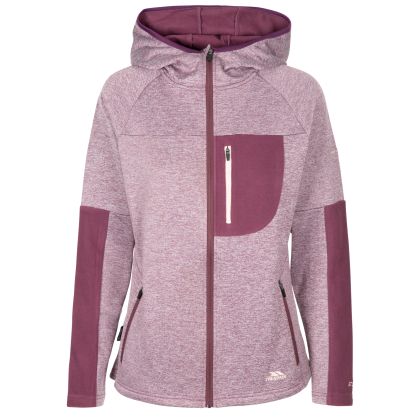 Trespass Women's Fleece AT200 Trullo in Damson tone marl, Front view on mannequin