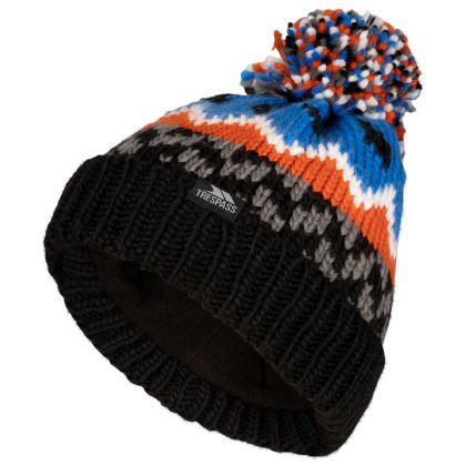 Trespass Kids' Knitted Hat Twiglet in BLUE, Front view