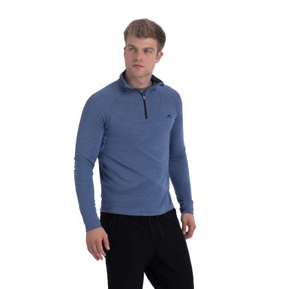Mens Long Sleeve Top Valin in Bluetone Marl