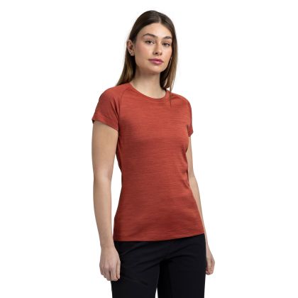 Women s Active Top- Vickland in Burnt Sienna Marl, Front view on mannequin