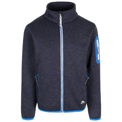 Trespass Kids' Fleece AT300 Whisk in NAVY, Front view on mannequin
