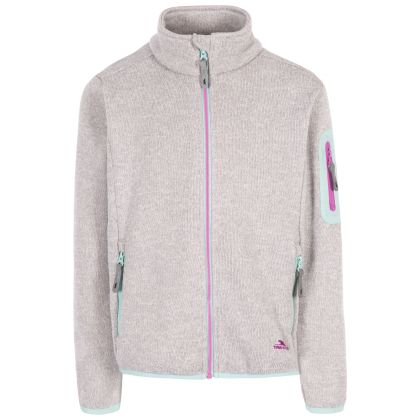 Trespass Kids' Fleece AT300 Whisk in PALE GREY, Front view on mannequin