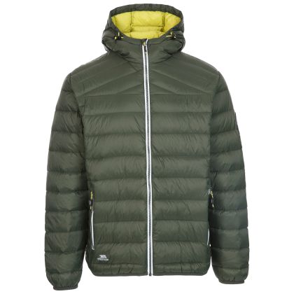Trespass Men's Down Jacket Whitman II in IVY, Front view on mannequin