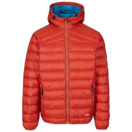 Trespass Men's Down Jacket Whitman II in Salsa, Front view on mannequin