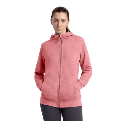 Trespass Women's Zip Up Hoodie Winnie in Light Mulberry Marl, Front view on mannequin