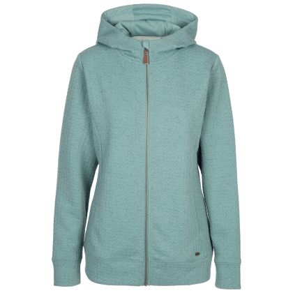 Trespass Women's Zip Up Hoodie Winnie in Teal mist, Front view on mannequin