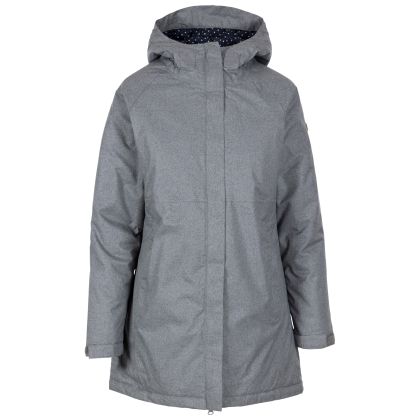 Trespass Women's Waterproof Jacket TP75 Wintertime in GREY MARL, Front view on mannequin