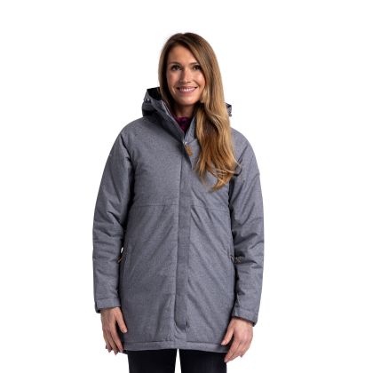 Trespass Women's Waterproof Jacket TP75 Wintertime in GREY MARL, Front view on mannequin