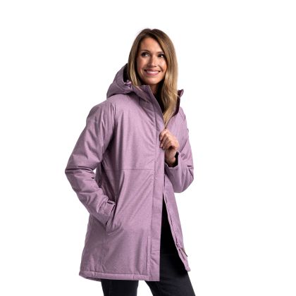 Trespass Women's Waterproof Jacket TP75 Wintertime in Rose tone marl, Front view on mannequin