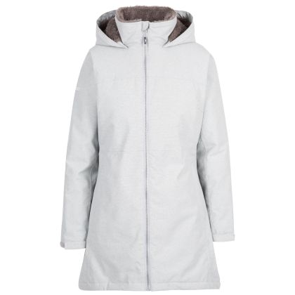 Women's Waterproof Jacket TP75 Wintry in GREY MARL, Front view on mannequin