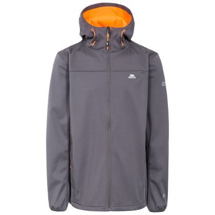 Zeek Men's Softshell Jacket in Grey, Front view on mannequin