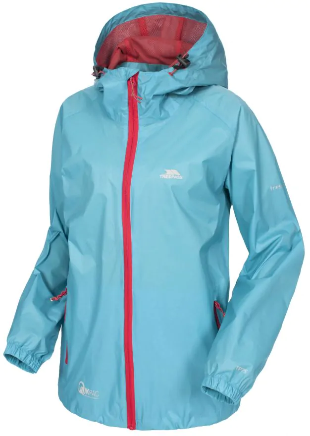 Trespass Qikpac Packaway Jacket in Blue | UK